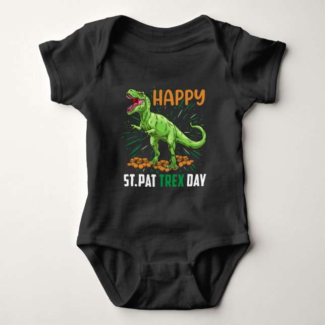 Happy St. Pat Trex Day Baby Bodysuit (Front)