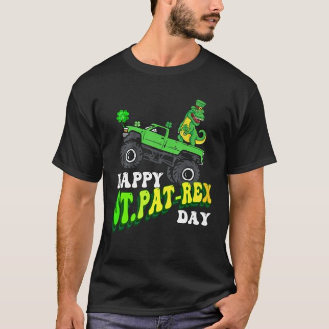 Happy St Pat Trex Day Dino St Patricks Day Groovy  T-Shirt (Front)