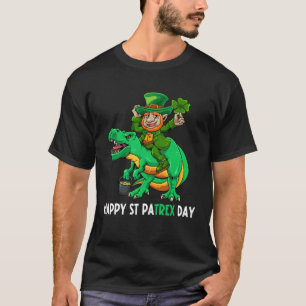 Happy St Pat Trex Day Dino St Patricks Day Leprech T-Shirt