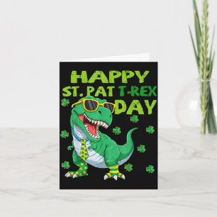 Happy st pat trex day dino st patricks day toddler card