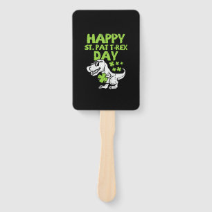 Happy St Pat Trex Day Dino St Patricks Day Toddler Hand Fan