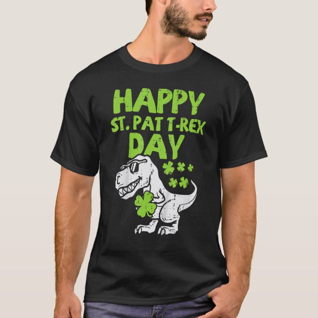 Happy St Pat Trex Day Dino St Patricks Day Toddler T-Shirt (Front)