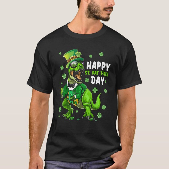 Happy St Pat Trex Day Dino St Patricks Day Toddler T-Shirt (Front)