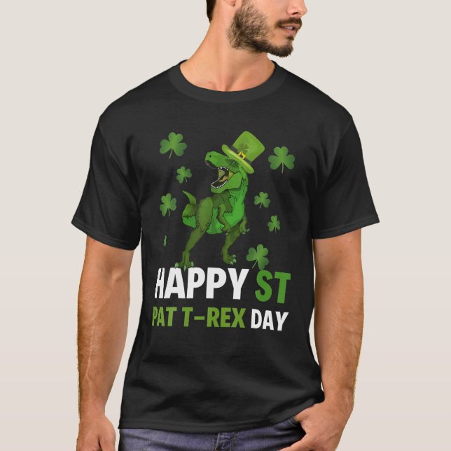 Happy St Pat Trex Day Dino St Patricks Day Toddler T-Shirt (Front)