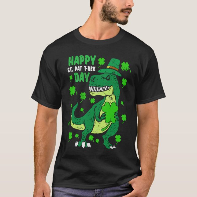 Happy St Pat Trex Day Dino St Patricks Day Toddler T-Shirt (Front)