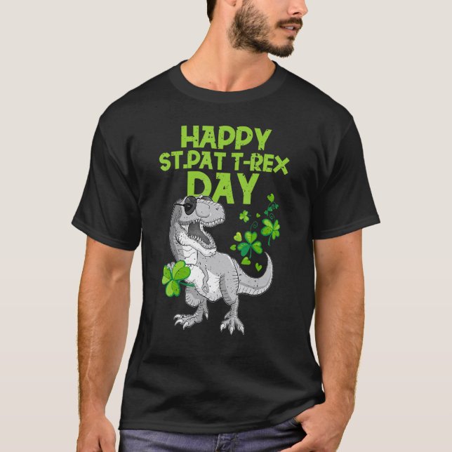 Happy St Pat Trex Day Dino St Patricks Day Toddler T-Shirt (Front)