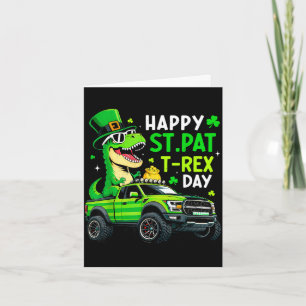 Happy st pat trex day dinosaur for kids boy st card