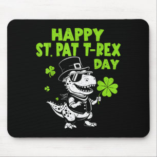 Happy st pat trex day dinosaur for kids boy stHapp Mouse Pad