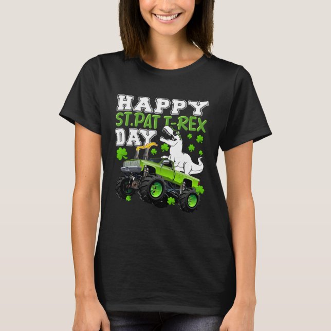 Happy St Pat Trex Day Dinosaur St Patricks Day Tod T-Shirt (Front)