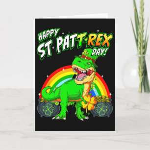 Happy St Pat Trex Day St Patricks Day Cute Dinosau Card