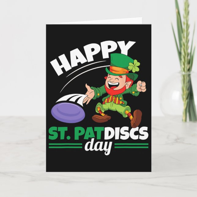 Happy St Patdiscs Patricks Day Ultimate Frisbee Di Card (Front)
