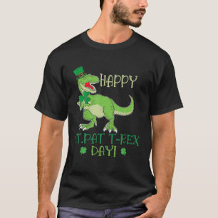 Happy St Patrex Day Pat Rex Dino Irish Pat Trex Da T-Shirt