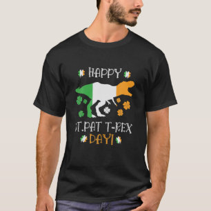 Happy St Patrex Day Pat Rex Dino Irish Pat Trex Da T-Shirt