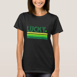 Happy St Patrick Day  Retro Lucky Shamrock T-Shirt
