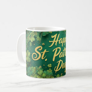 Happy St. Patrick’s Day Clover Design Coffee Mug