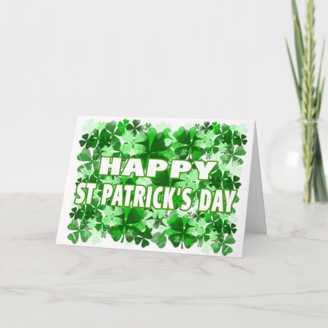 Happy St. Patrick’s Day Clover Field Card (Front)