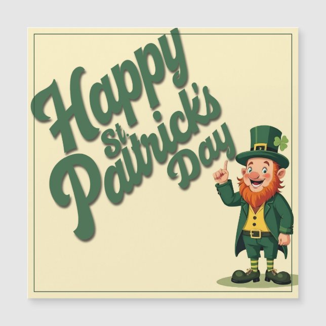 Happy St. Patrick’s Day Cute Leprechaun (Front)
