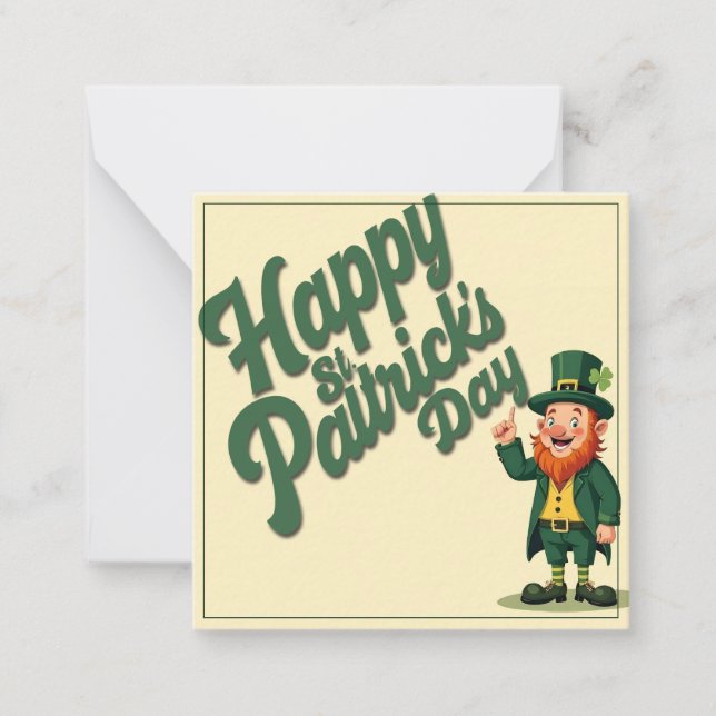 Happy St. Patrick’s Day Cute Leprechaun Card (Front)