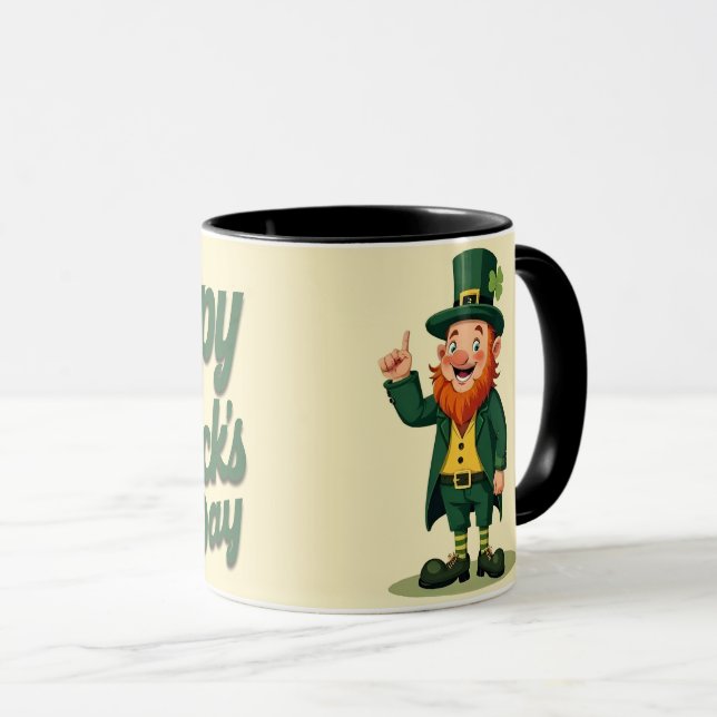 Happy St. Patrick’s Day Cute Leprechaun Mug (Front Right)