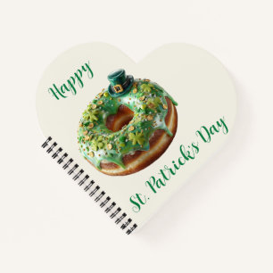 Happy St. Patrick’s Day Donut with Leprechaun Hat Notebook