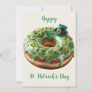 Happy St. Patrick’s Day Doughnut with Leprechaun H Invitation