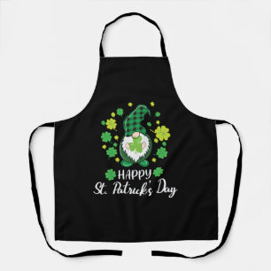 Happy St Patrick s Day Gnome Tie Dye Shamrock Apron