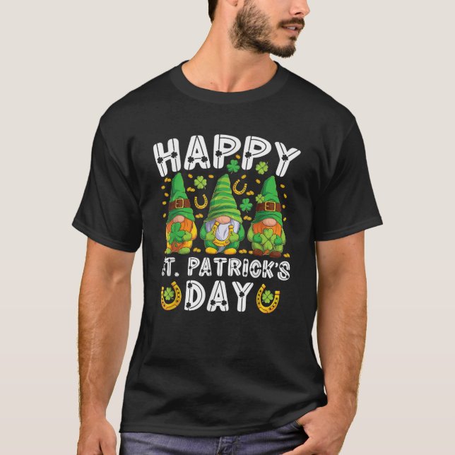 Happy St Patrick s Day Gnomes Shenanigans Irish Sh T-Shirt (Front)