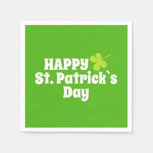 Happy St Patrick`s day Green Lucky Shamrock Napkin