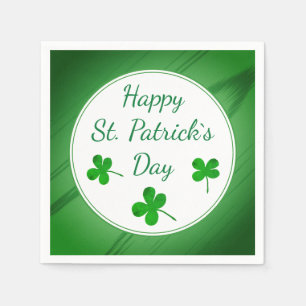 Happy St. Patrick`s Day Irish Green Shamrock Napkin