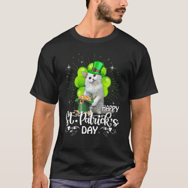 Happy St Patrick S Day Ragdoll Cat Shamrock Lucky T-Shirt (Front)