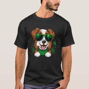 Happy St Patrick s Day Shamrock Cut Dog Green Sung T-Shirt