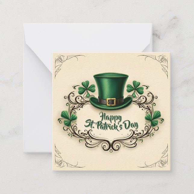 Happy St. Patrick’s Day Shamrock Design Card (Front)