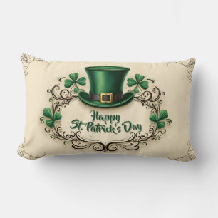 Happy St. Patrick’s Day Shamrock Design Lumbar Cushion