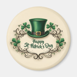 Happy St. Patrick’s Day Shamrock Design Magnet