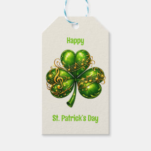 Happy St. Patrick’s Day Shamrock Music Gift Tags