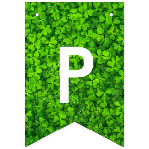 Happy St. Patrick Shamrock Clover Typography Irish Bunting
