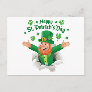 Happy St. Patrick'a Day leprechaun Holiday Postcard