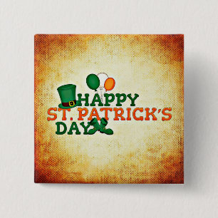Happy St. Patrick's Day 15 Cm Square Badge