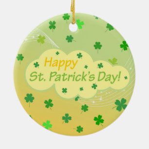 Happy St Patricks Day 1 Ceramic Tree Decoration