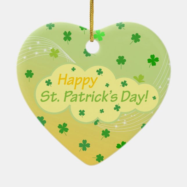 Happy St Patricks Day 1 Ceramic Tree Decoration (Back)