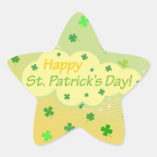 Happy St Patricks Day 1 Star Sticker