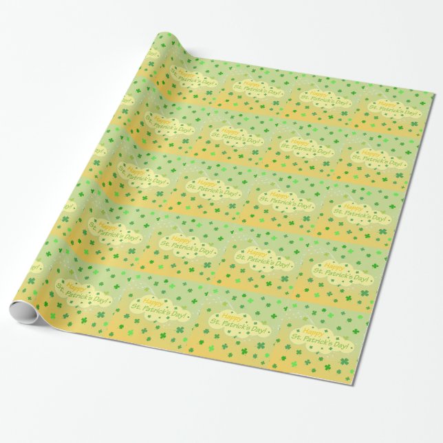Happy St Patricks Day 1 Wrapping Paper (Unrolled)
