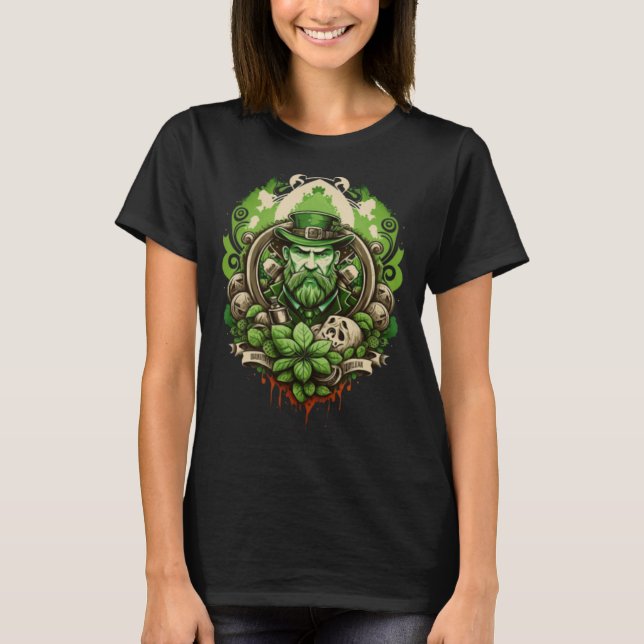 Happy St Patricks Day 2023 Horror Leprechaun Gnome T-Shirt (Front)