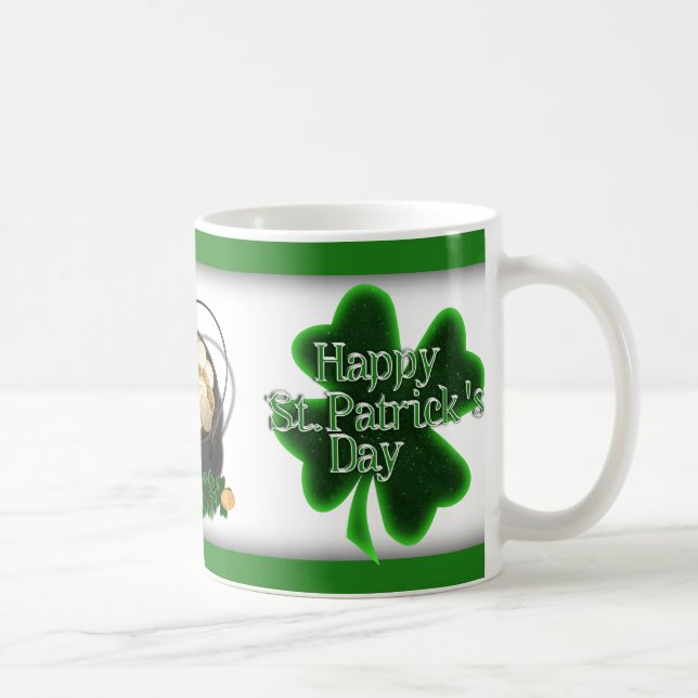 Happy St. Patrick's Day 4 Leaf Clovers Coffee Mug (Right)