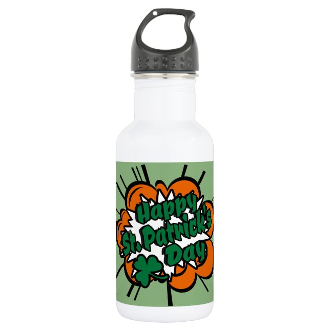 Happy St. Patrick's Day 532 Ml Water Bottle (Front)