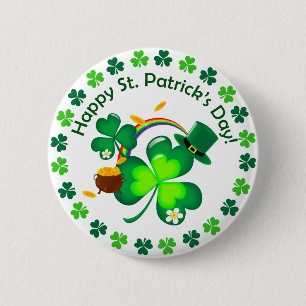 Happy St. Patrick's Day 6 Cm Round Badge