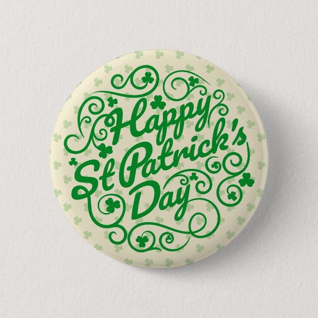 Happy St. Patrick's Day 6 Cm Round Badge (Front)