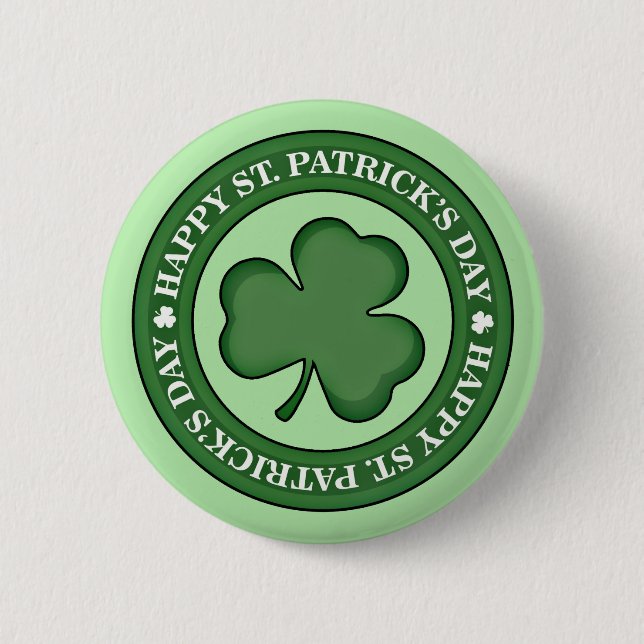 Happy St. Patricks Day 6 Cm Round Badge (Front)