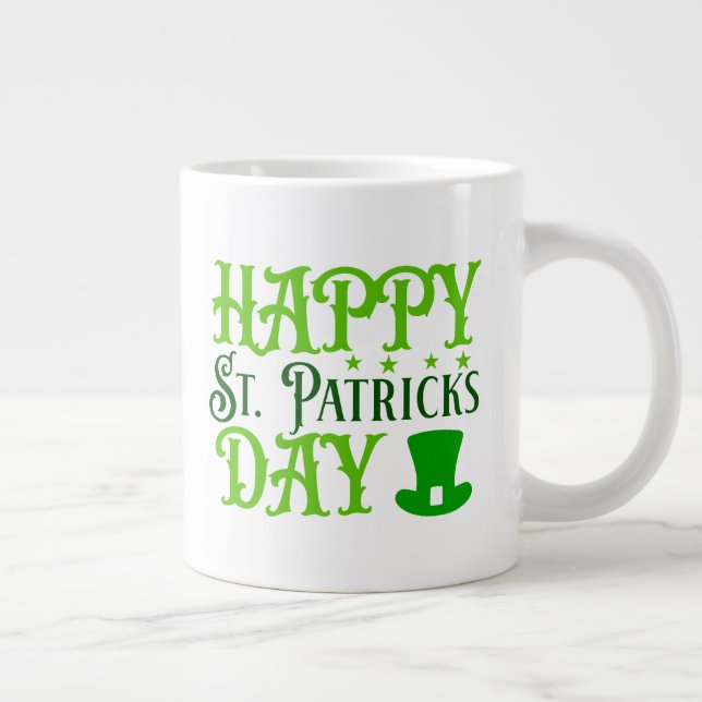 Happy St. Patrick's Day-88489  Large Coffee Mug (Right)