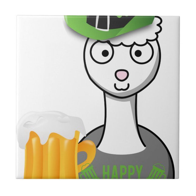 happy st patricks day alpaca tile (Front)